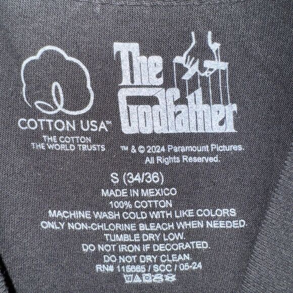 The Godfather Men's Black Small Graphic T-Shirt Paramount Pictures Movie Tee - Picture 3 of 6